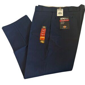 Dickies 874 Original Fit Work Pants 42X32 Wrinkle Stain Resistant Navy NWT